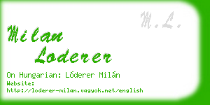 milan loderer business card