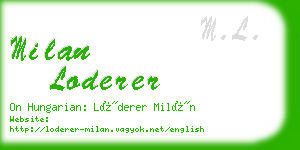 milan loderer business card